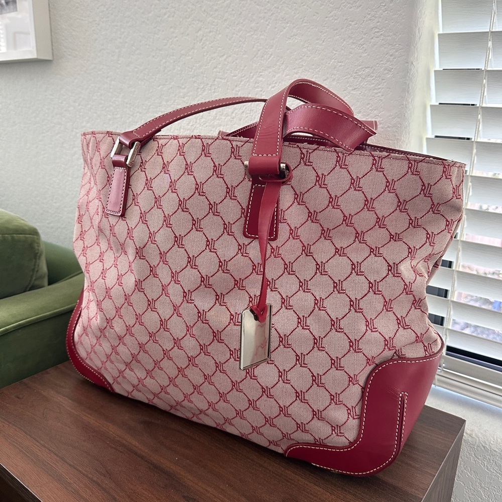 Red Ralph Lauren Signature Duffle Bag
